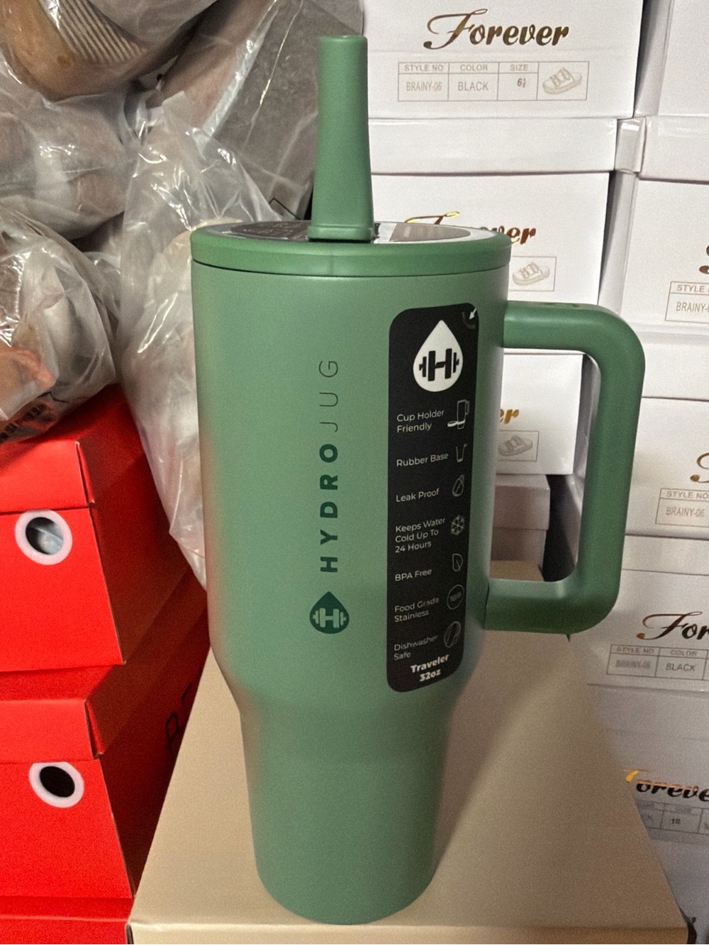 HydroJug Travel Tumbler with Handle - Sage Green